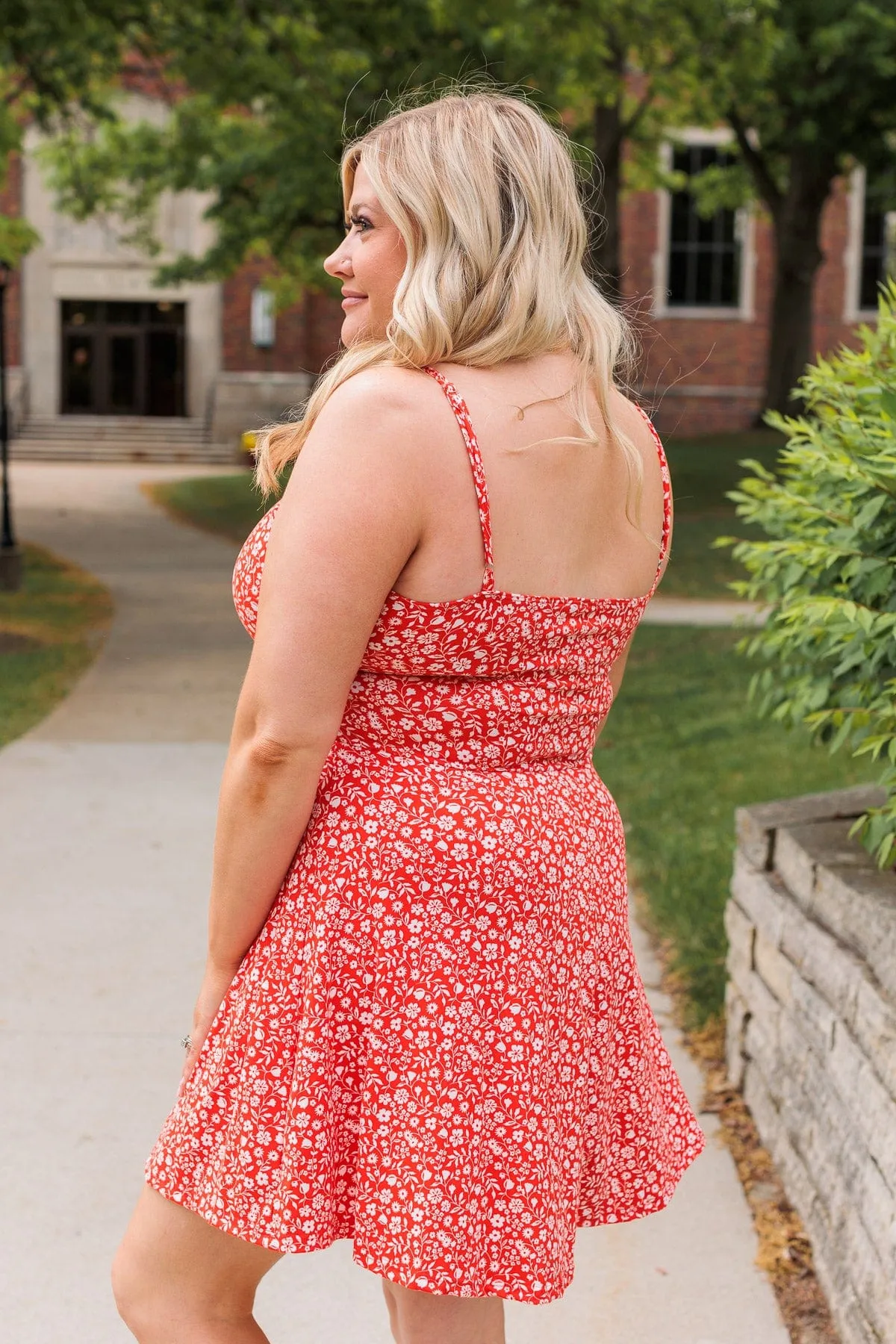 Parade Through The Streets Mini Dress- Red