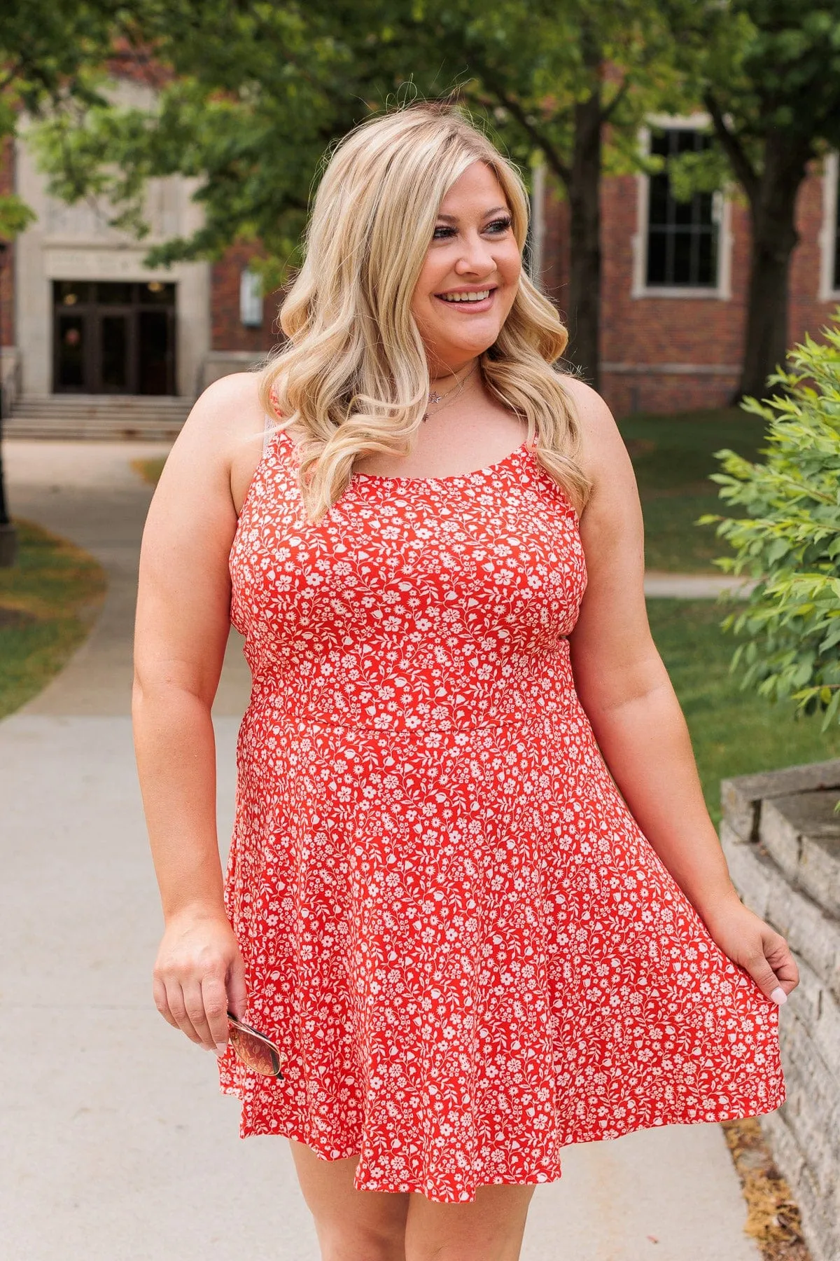Parade Through The Streets Mini Dress- Red