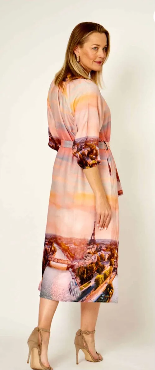 Paris Print Dress