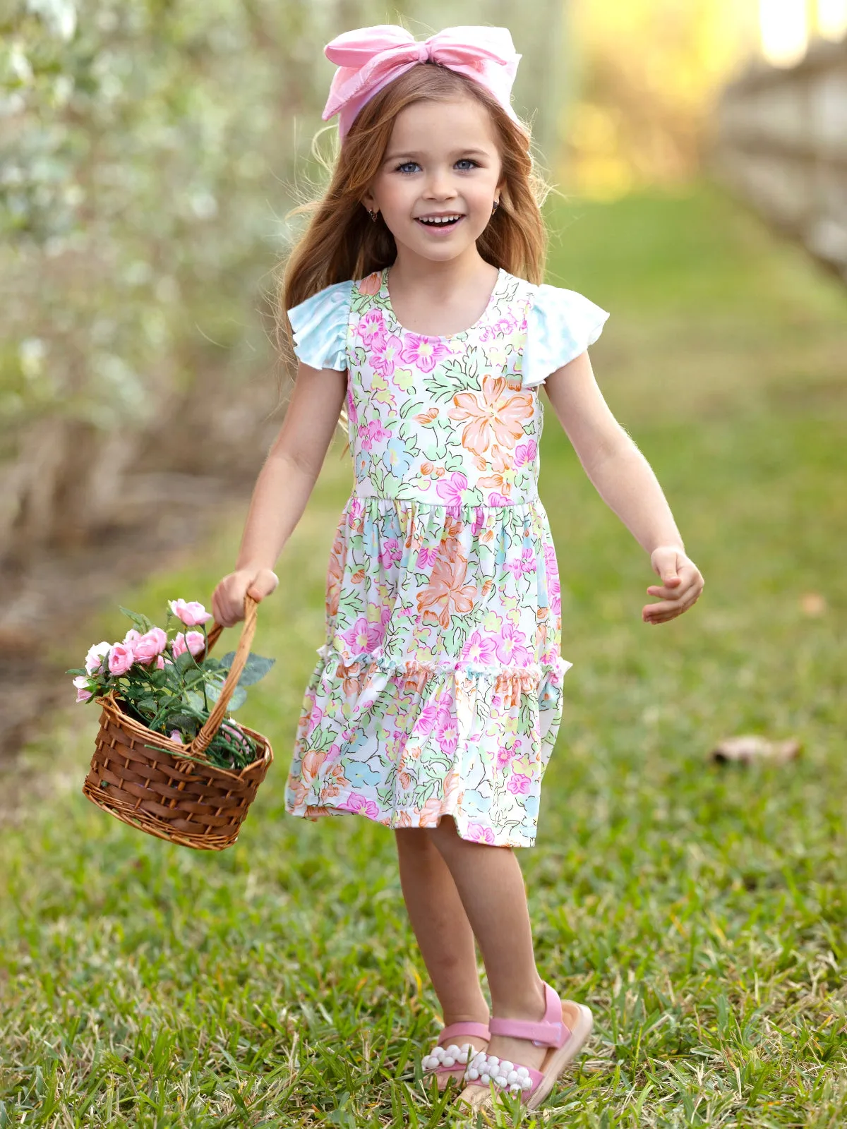 Pastel Bloom Flutter Dress
