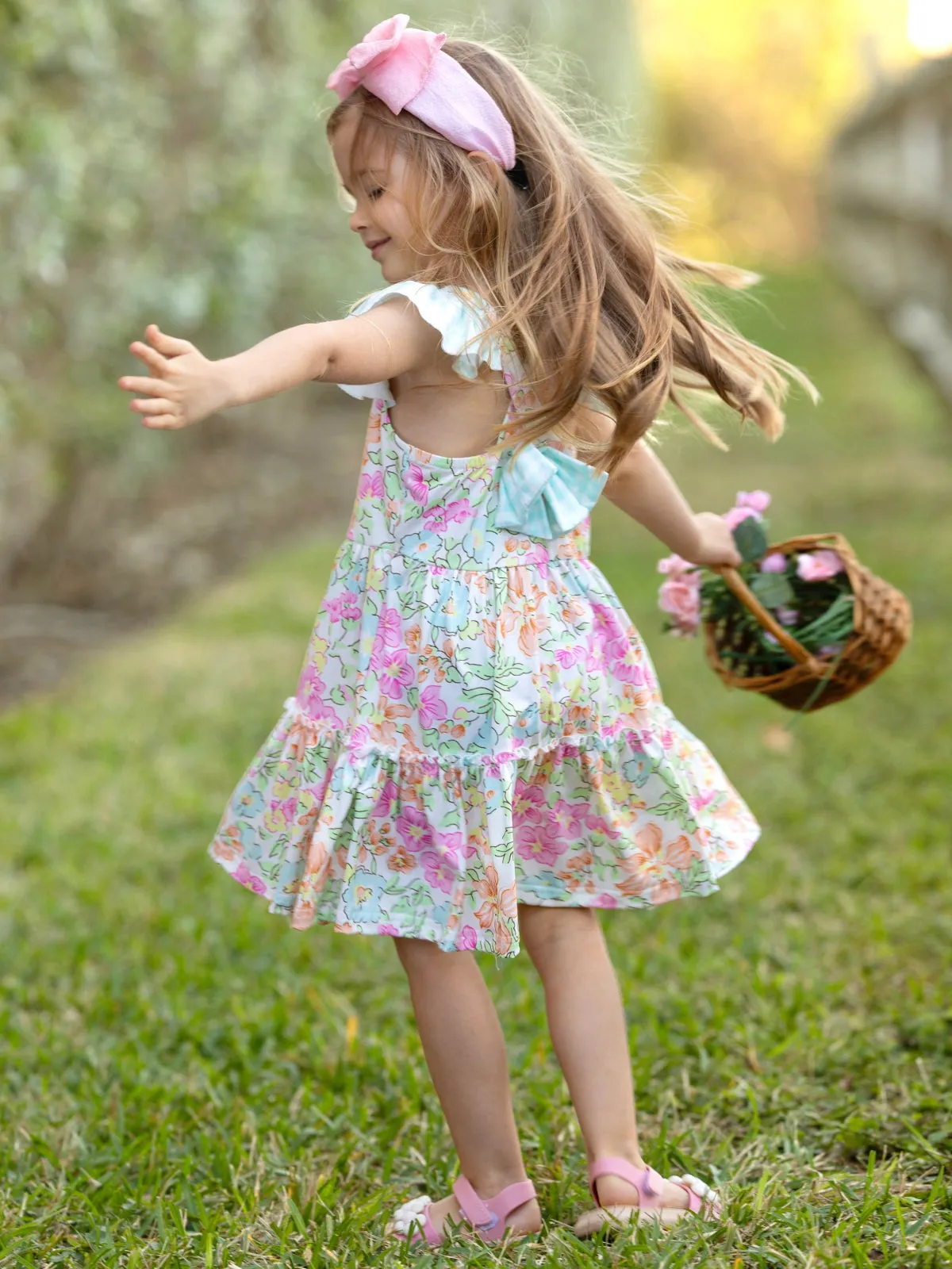 Pastel Bloom Flutter Dress