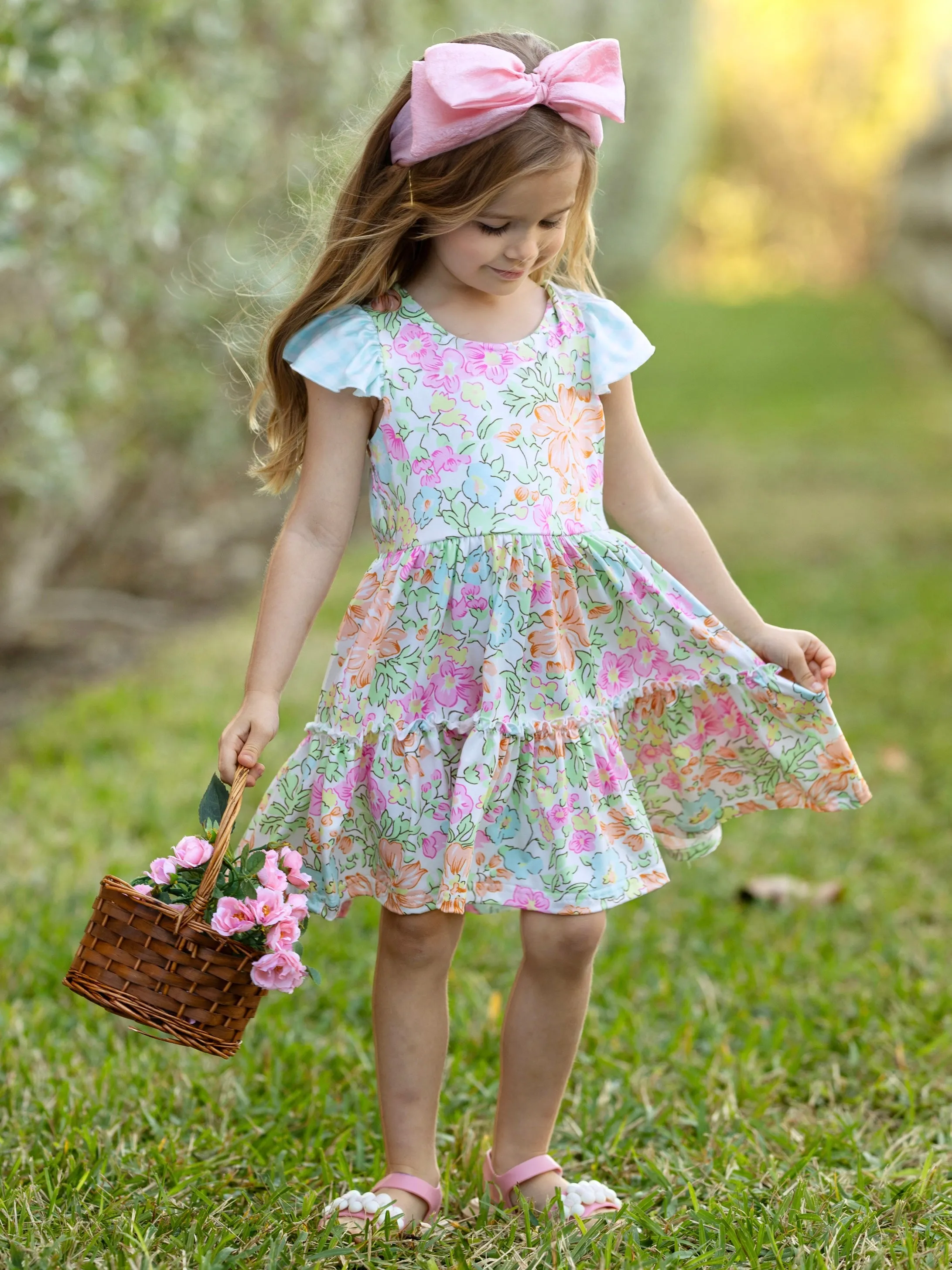 Pastel Bloom Flutter Dress