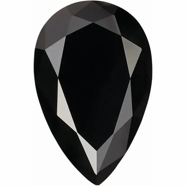 Pear Diamond Faceted FAB Black Moissanite Loose Stone