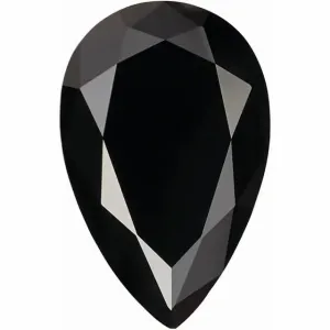 Pear Diamond Faceted FAB Black Moissanite Loose Stone