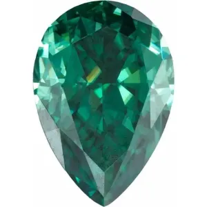 Pear Diamond Faceted FAB Green Moissanite Loose Stone
