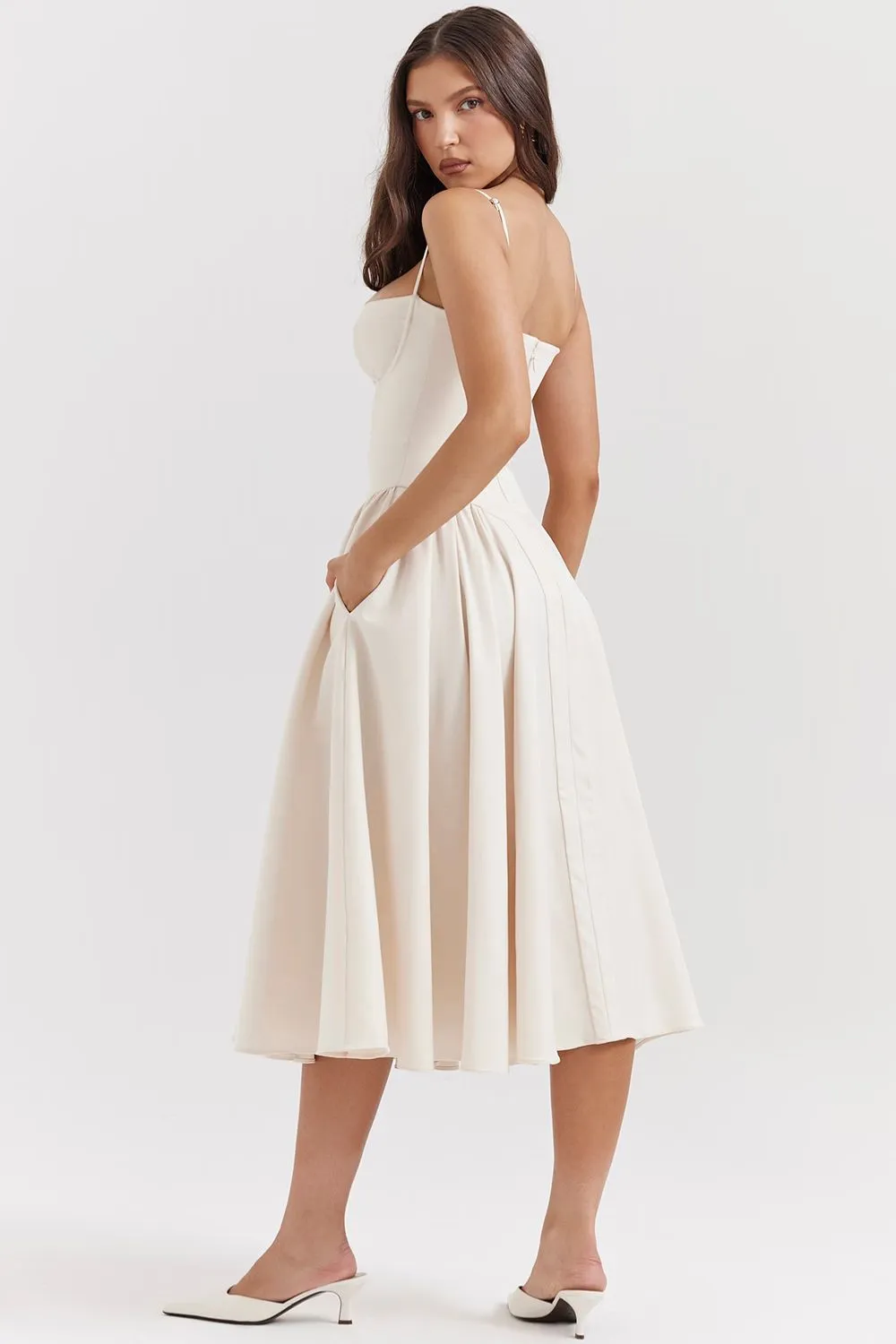 PENELOPE MIDI DRESS - CREAM