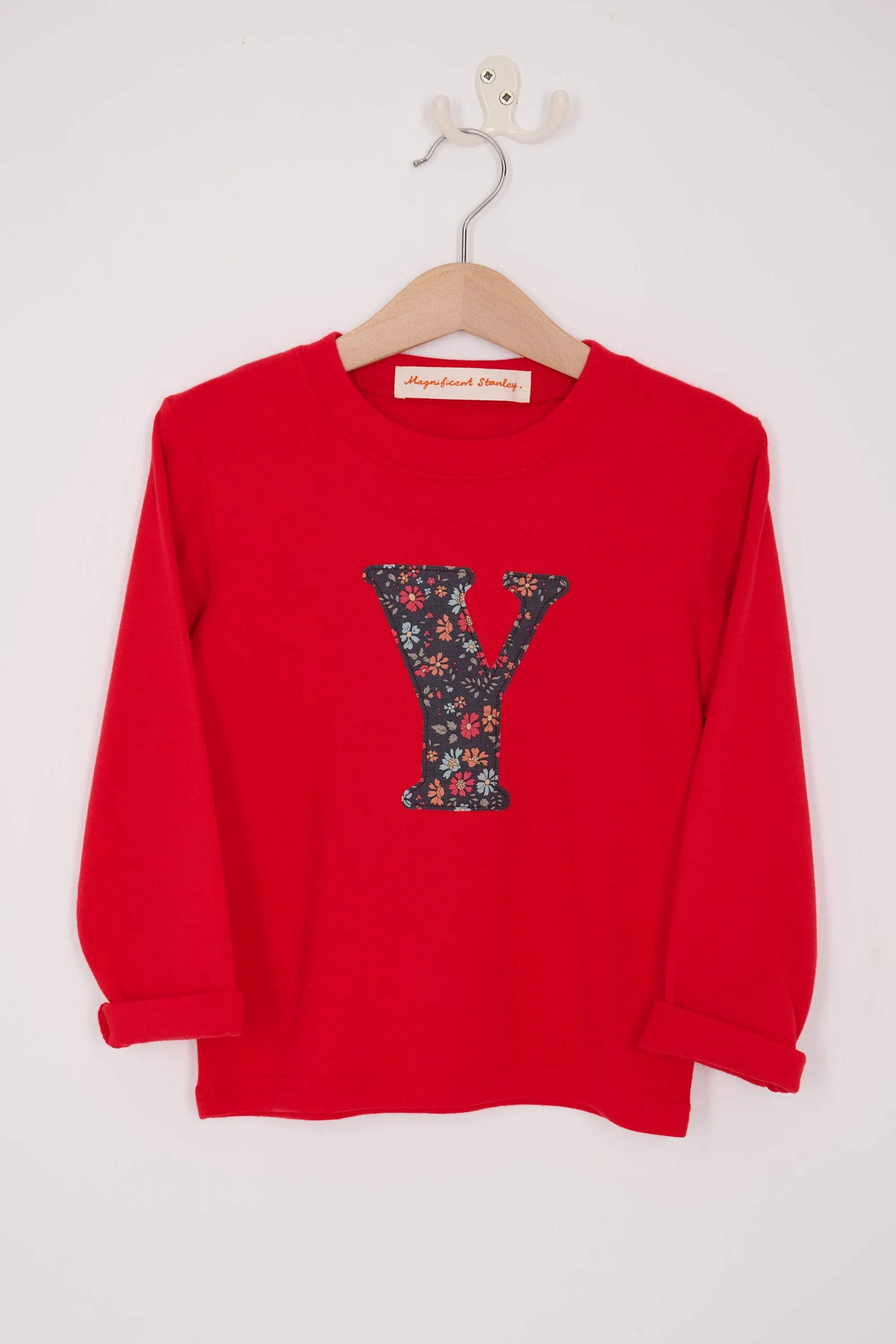Personalised Red T-Shirt in Capel Floret Liberty Print