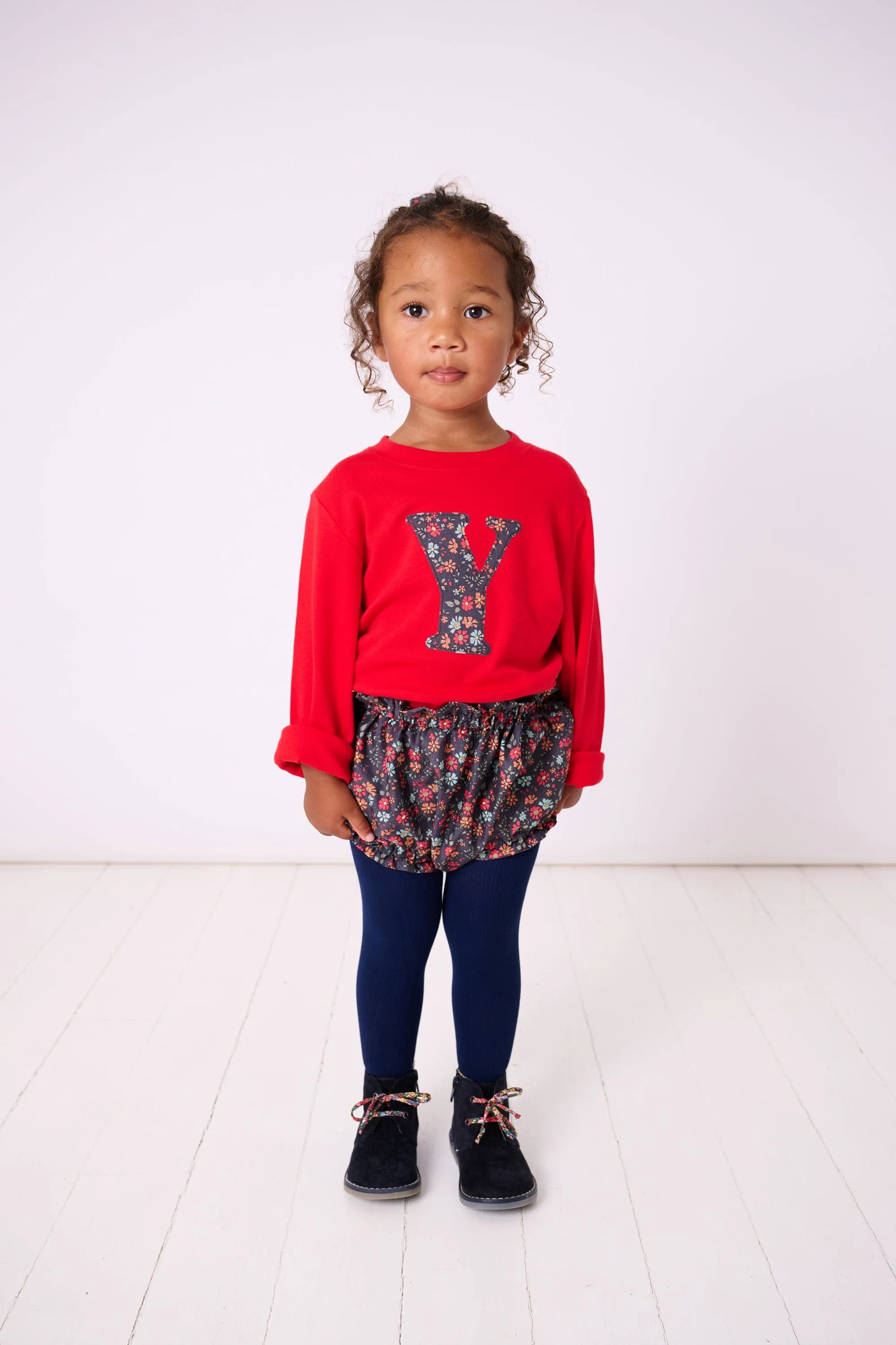 Personalised Red T-Shirt in Capel Floret Liberty Print