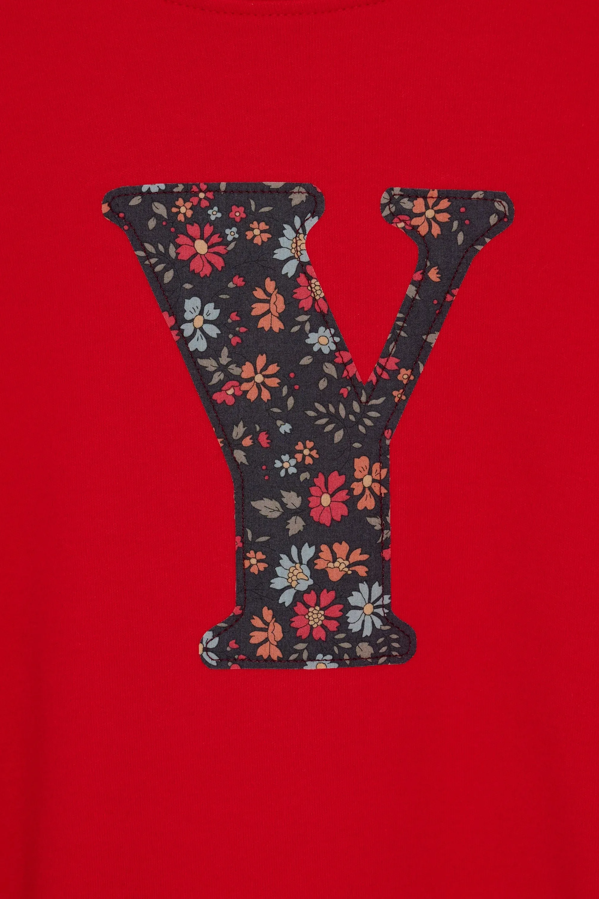 Personalised Red T-Shirt in Capel Floret Liberty Print
