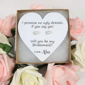 Personalised Will You Be My Bridesmaid Gift - Sterling Silver Dandelion Earrings