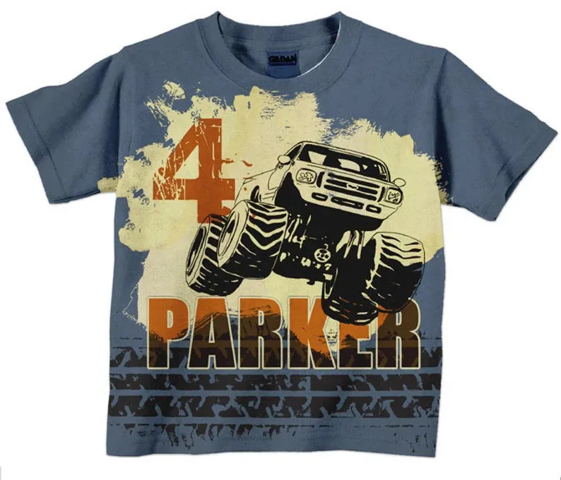 Personalized Children's Number T-Shirt, Personalized 3D Birthday T-Shirt, Boy's Birthday Shirt, Custom Name and Age Birthday Shirt.