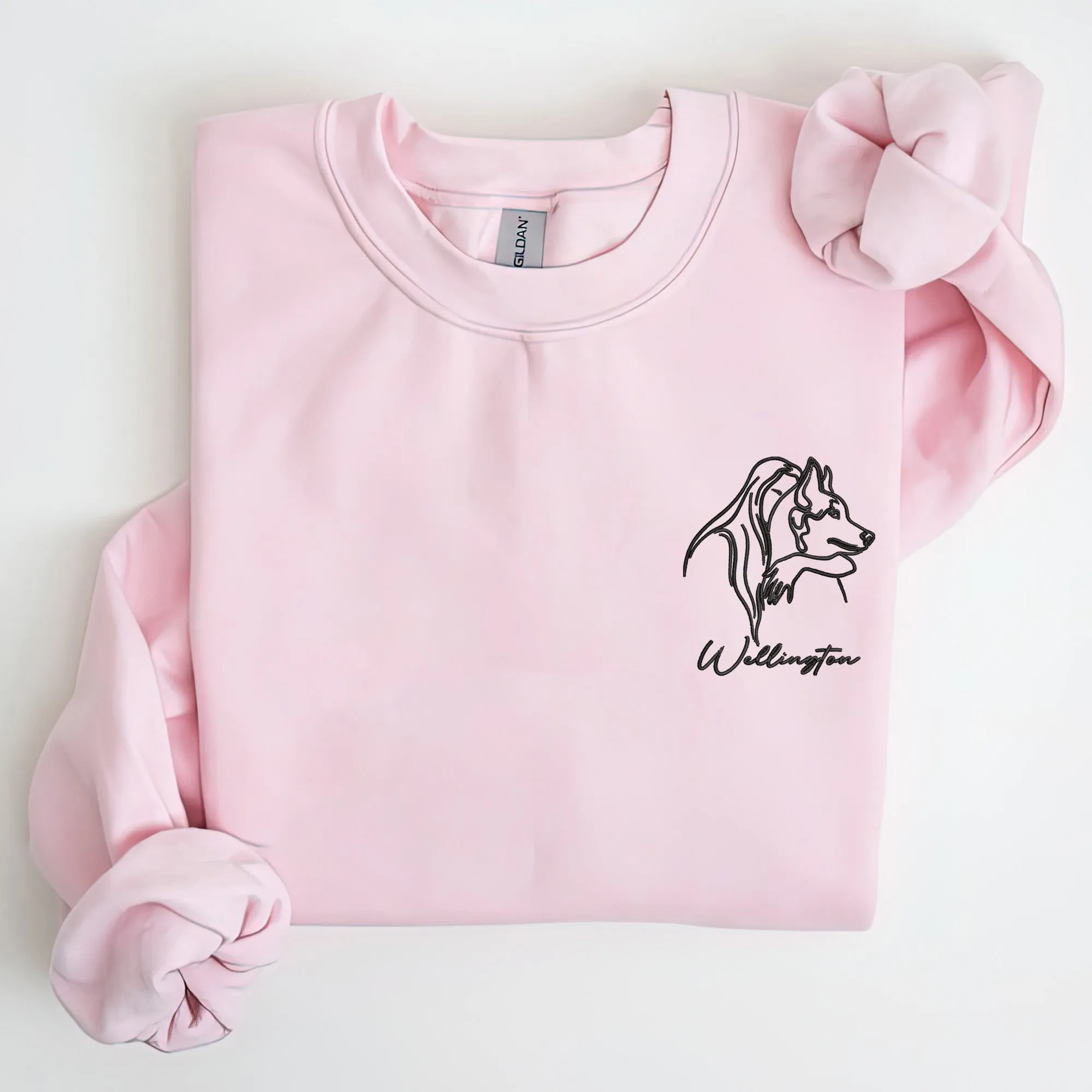 Personalized Embroidered Pet Facial Outline Drawing Sweatshirt, Custom Dog Face Drawing Crewneck, Cat Face Drawing, Pet Facial Tattoo, Digital Portrait, Emailed