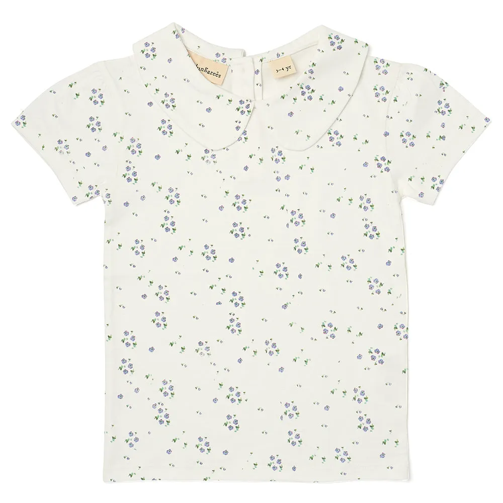 Peter Pan Short Sleeved T-Shirt - Purple Flower