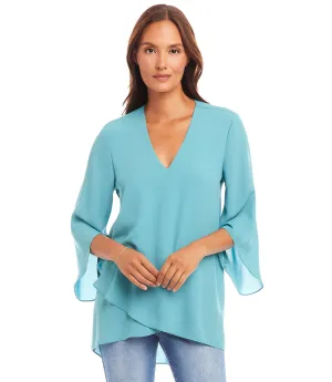 Petite Size Bracelet Sleeve Asymmetric Top