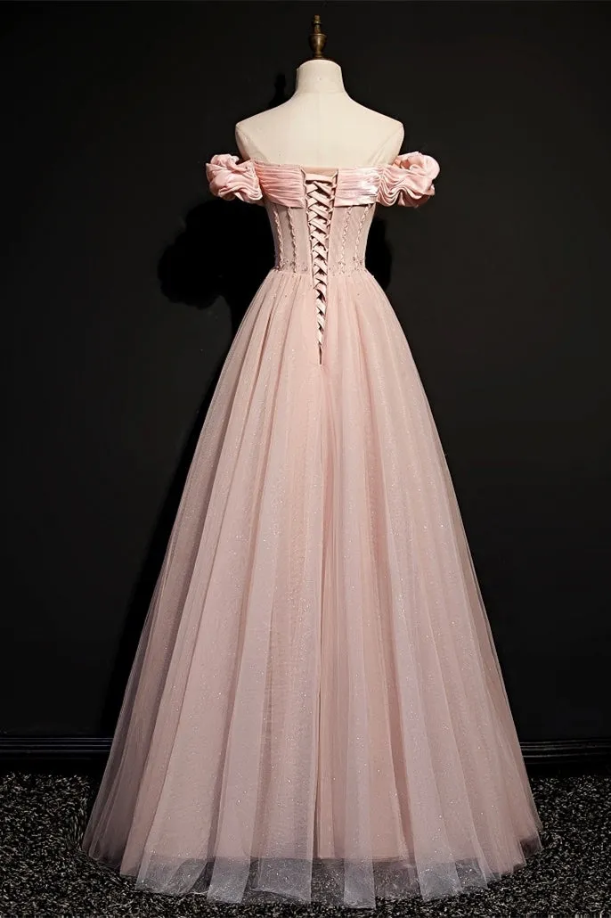 Pink Princess Dress with Off the Shoulder