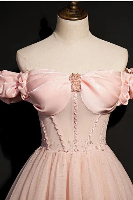 Pink Princess Dress with Off the Shoulder