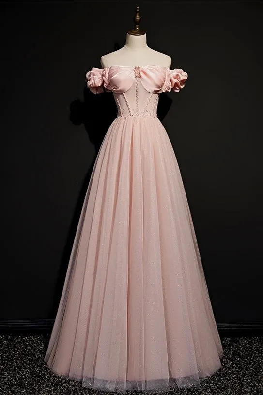 Pink Princess Dress with Off the Shoulder