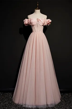 Pink Princess Dress with Off the Shoulder