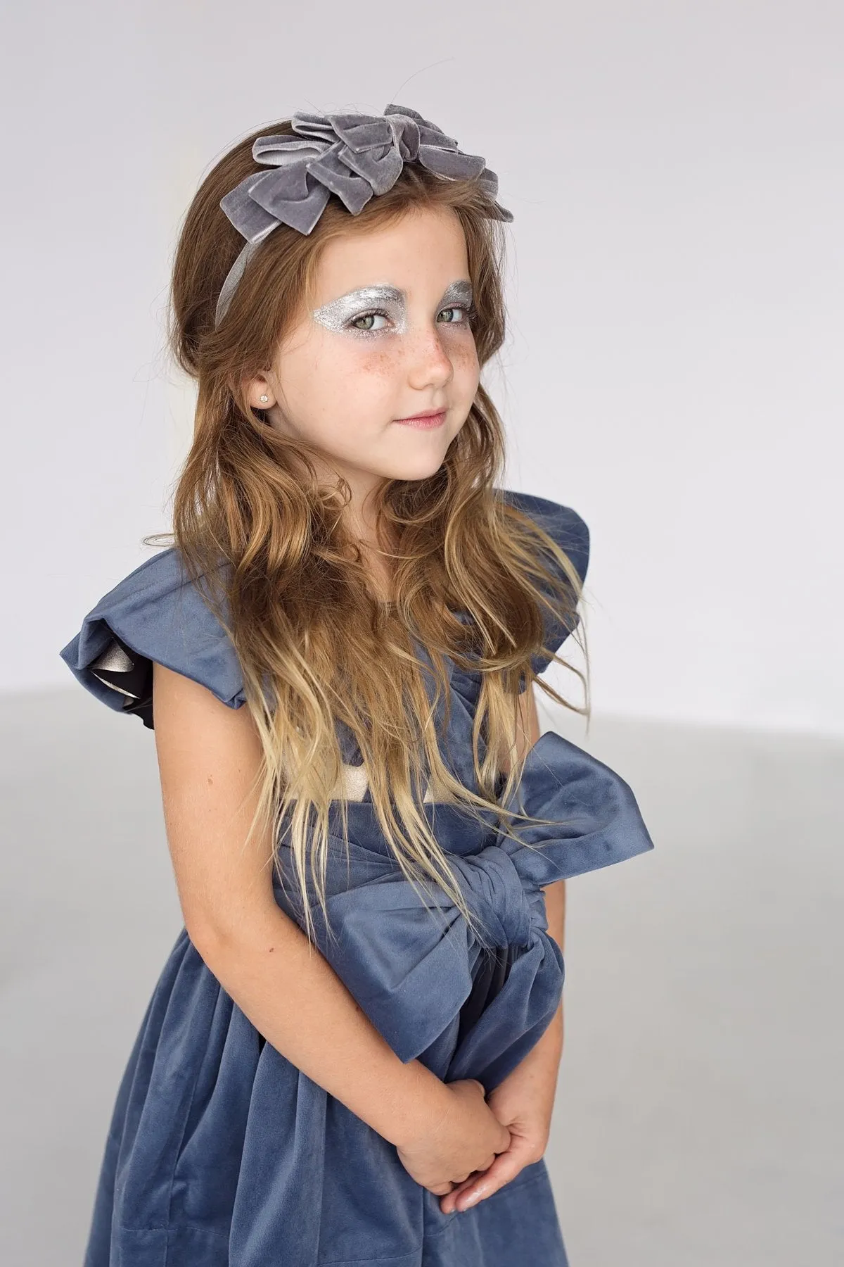 Pleated Ribbon Velvet Headband - Black