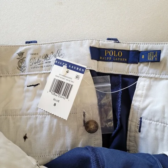 Polo Ralph Lauren Classic Navy Blue Chino Twill Shorts - Size 8 - NWT