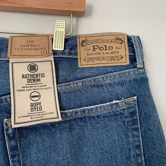 Polo Ralph Lauren The Sophia Classic Distressed Jean Shorts