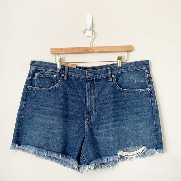 Polo Ralph Lauren The Sophia Classic Distressed Jean Shorts