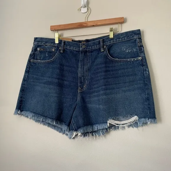 Polo Ralph Lauren The Sophia Classic Distressed Jean Shorts