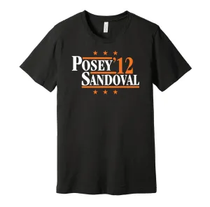 Posey & Sandoval '12 - San Francisco Baseball Legends Political Campaign Parody T-Shirt - Hyper Than Hype Shirts