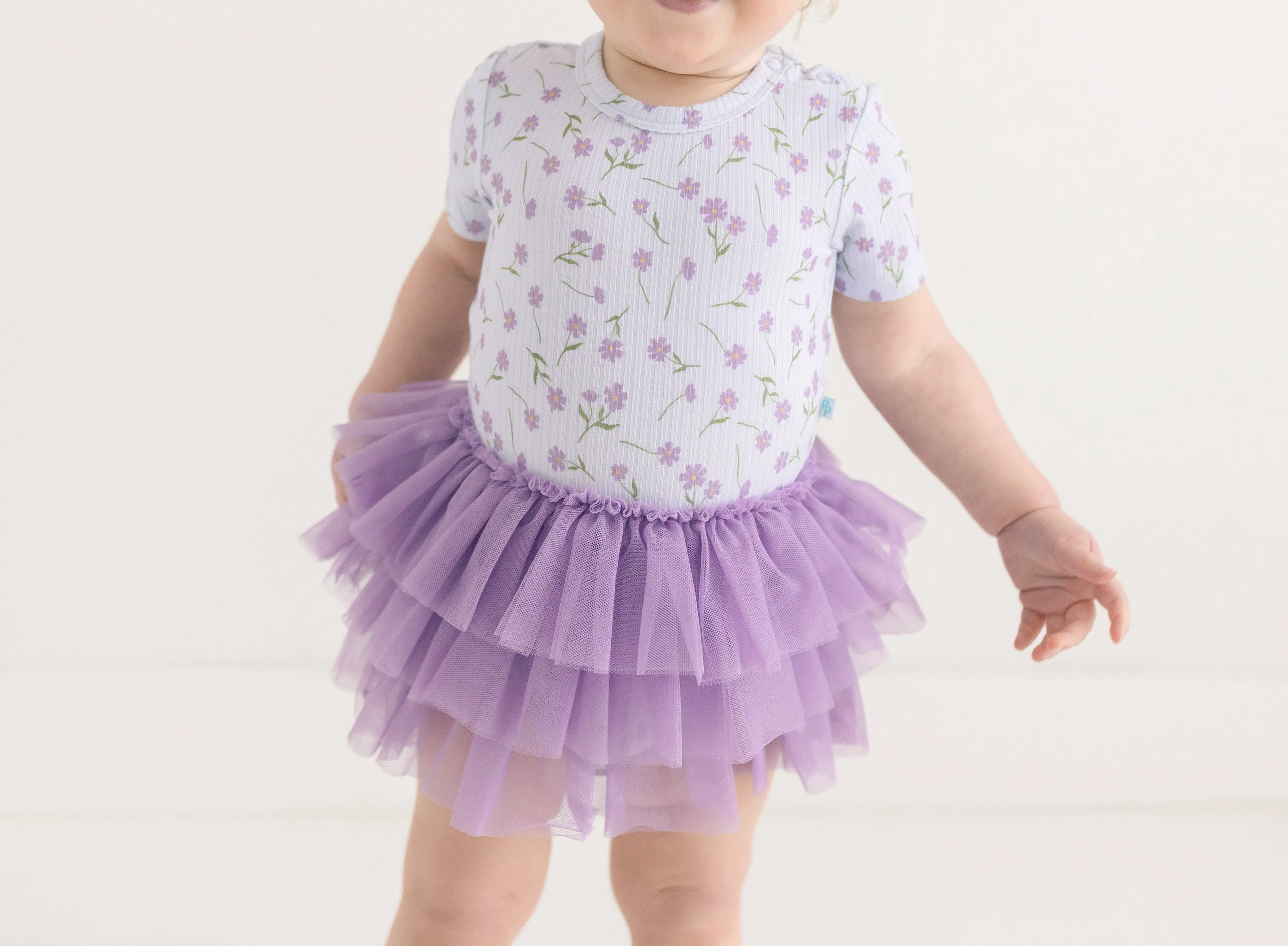 Posh Peanut Short Sleeve Tulle Skirt Bodysuit in Jeanette