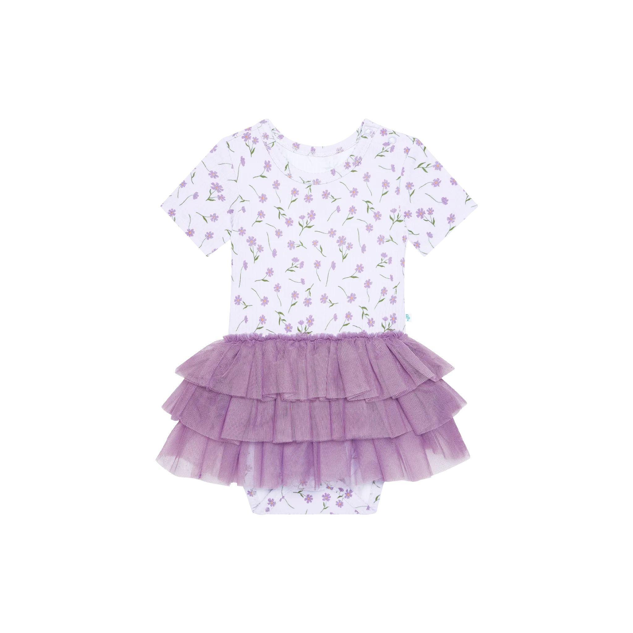 Posh Peanut Short Sleeve Tulle Skirt Bodysuit in Jeanette