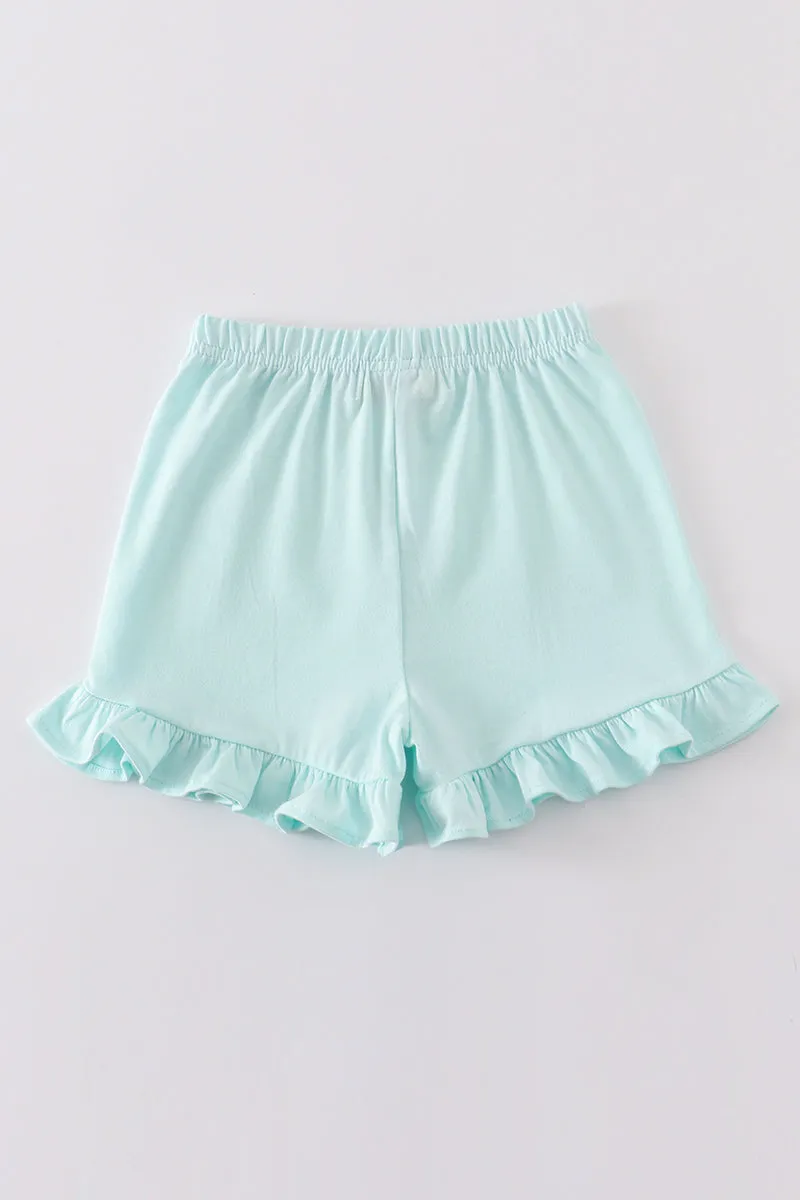 Premium Mint Basic Ruffle Shorts