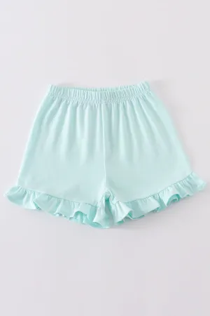 Premium Mint Basic Ruffle Shorts