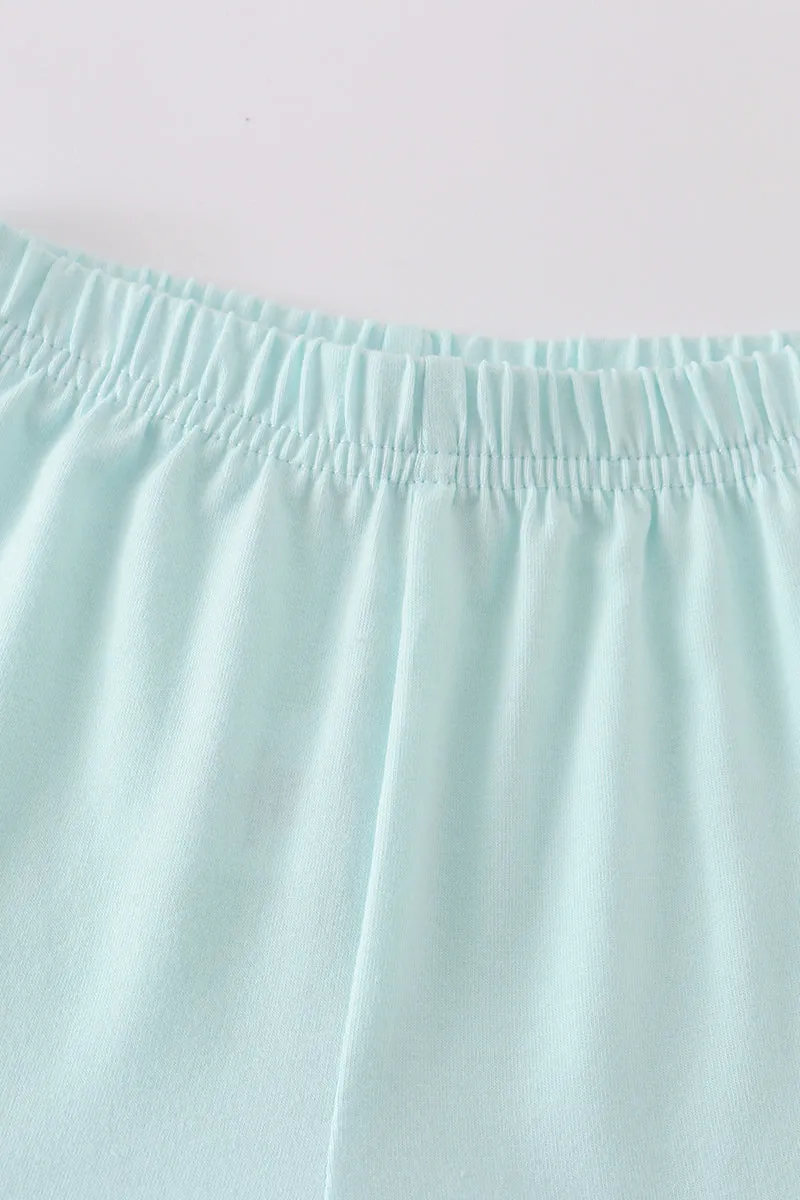 Premium Mint Basic Ruffle Shorts