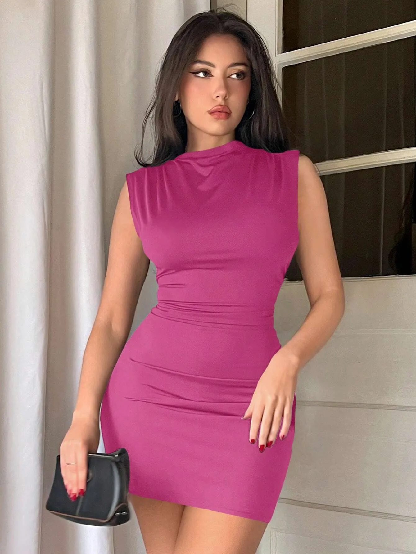 Privé Slim Fit Pleated Dress