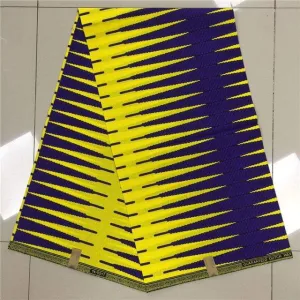 Purple & Yellow Color Combination Beautifully Designed Original Kente Fabrics