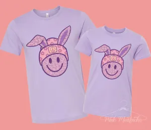Purple Leopard Bunny Unisex Easter Soft Style Shirt / Easter Shirt / Unisex Sized Shirt/Youth and Adult Sizes