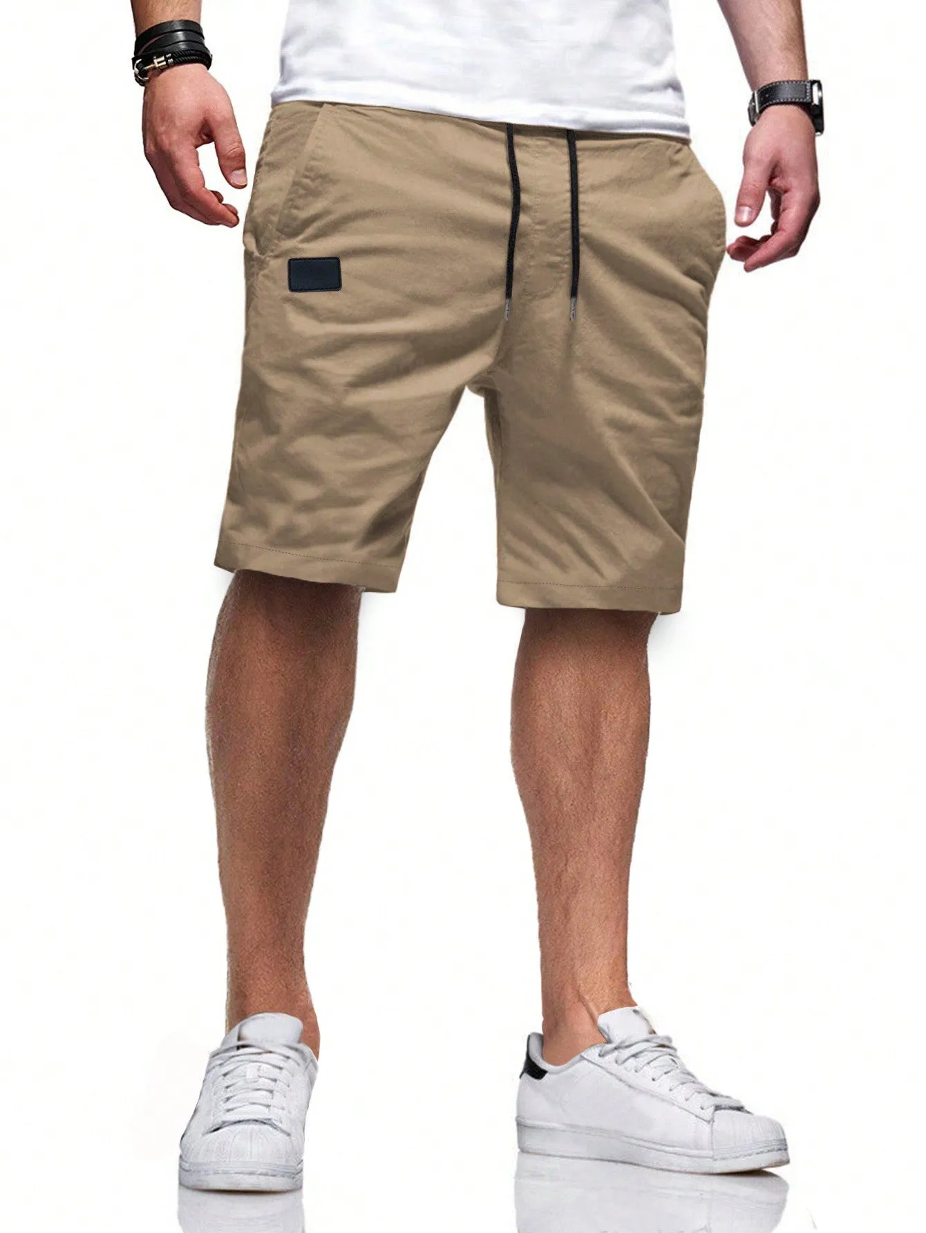 QA Homme 2pcs Men's Loose Drawstring Waist Slant Pocket Shorts