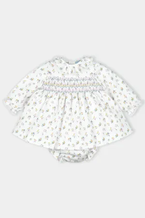 "Agatha" Lilac Floral Smocked Dress & Bloomers