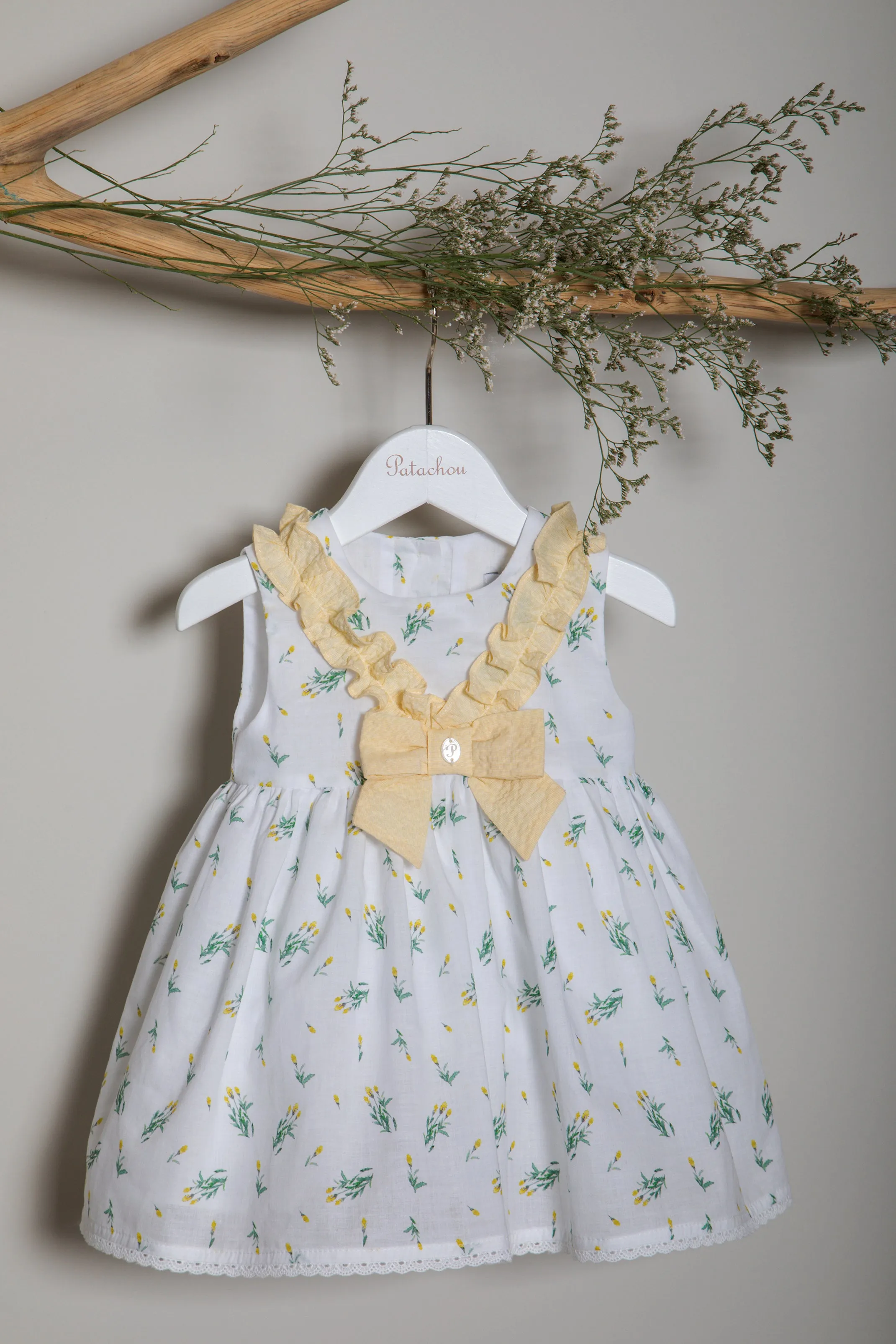 "Etienne" Lemon Floral Dress