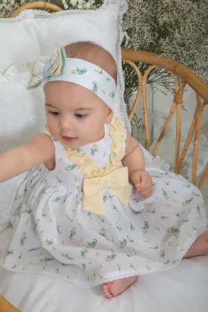 "Etienne" Lemon Floral Dress