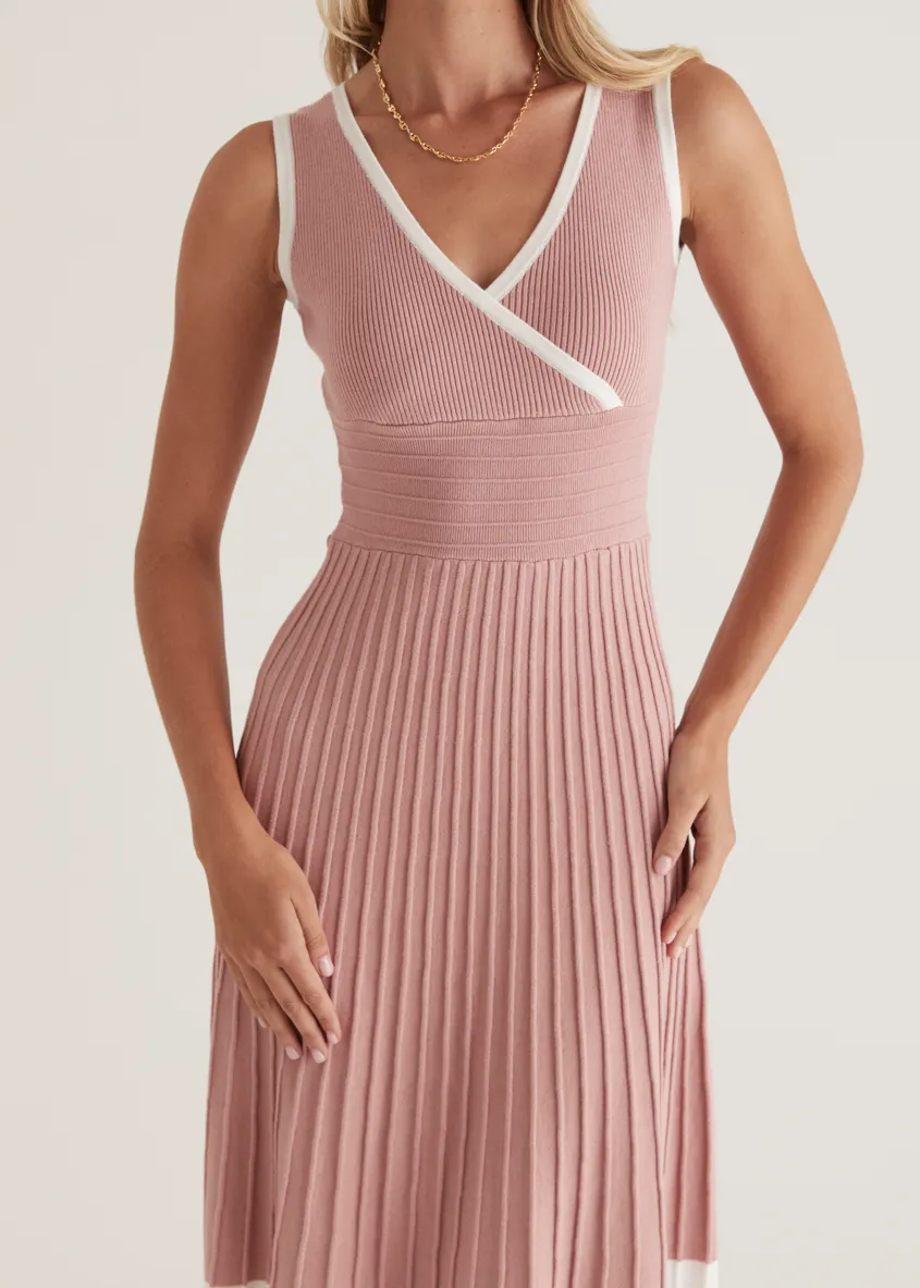 Radiate Knit Midi Dress - Blush