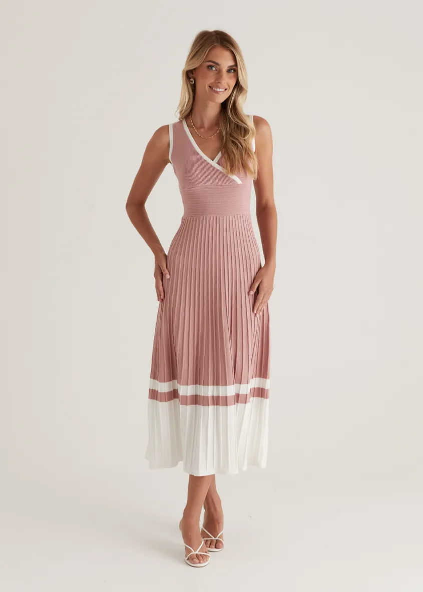 Radiate Knit Midi Dress - Blush