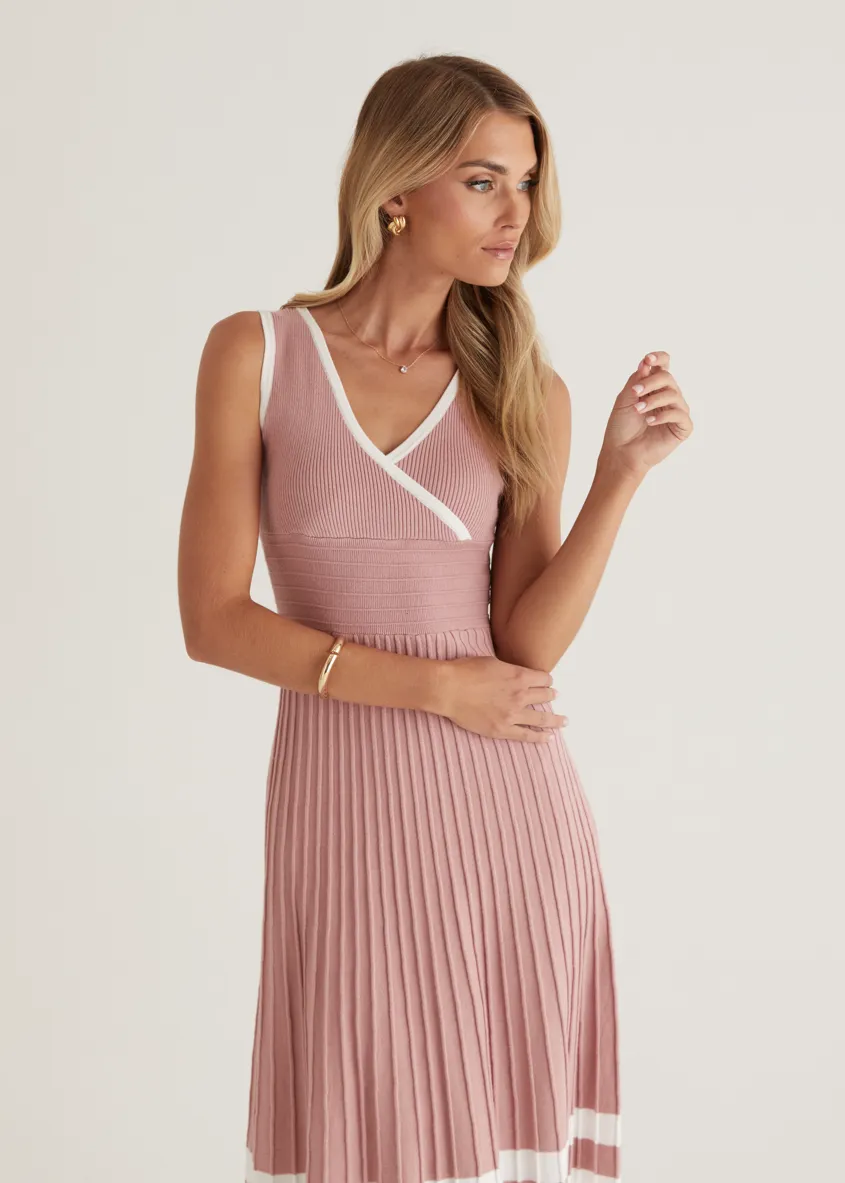 Radiate Knit Midi Dress - Blush