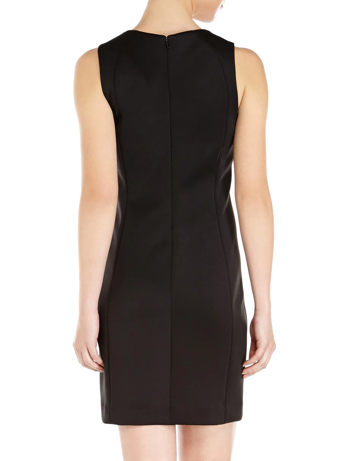 REBECCA MINKOFF Women's Black Maya Leather Trim Dress $398 NWT