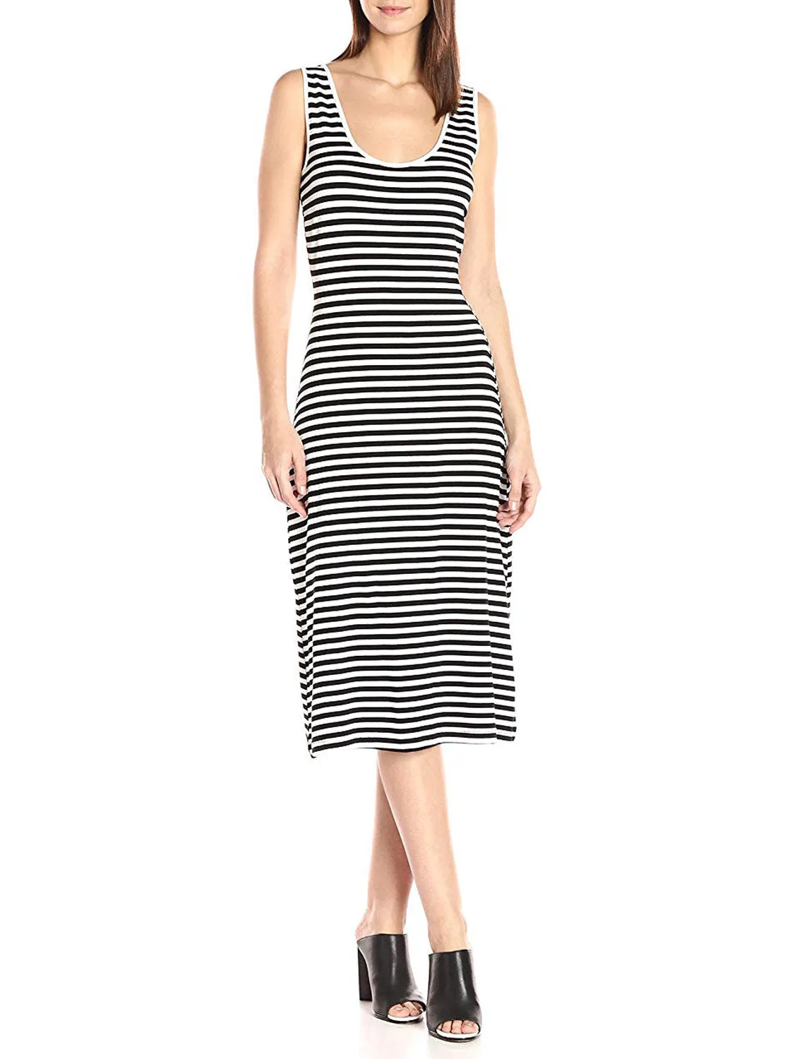 REBECCA MINKOFF Women's Black Striped Vallejo Dress $98 NWT
