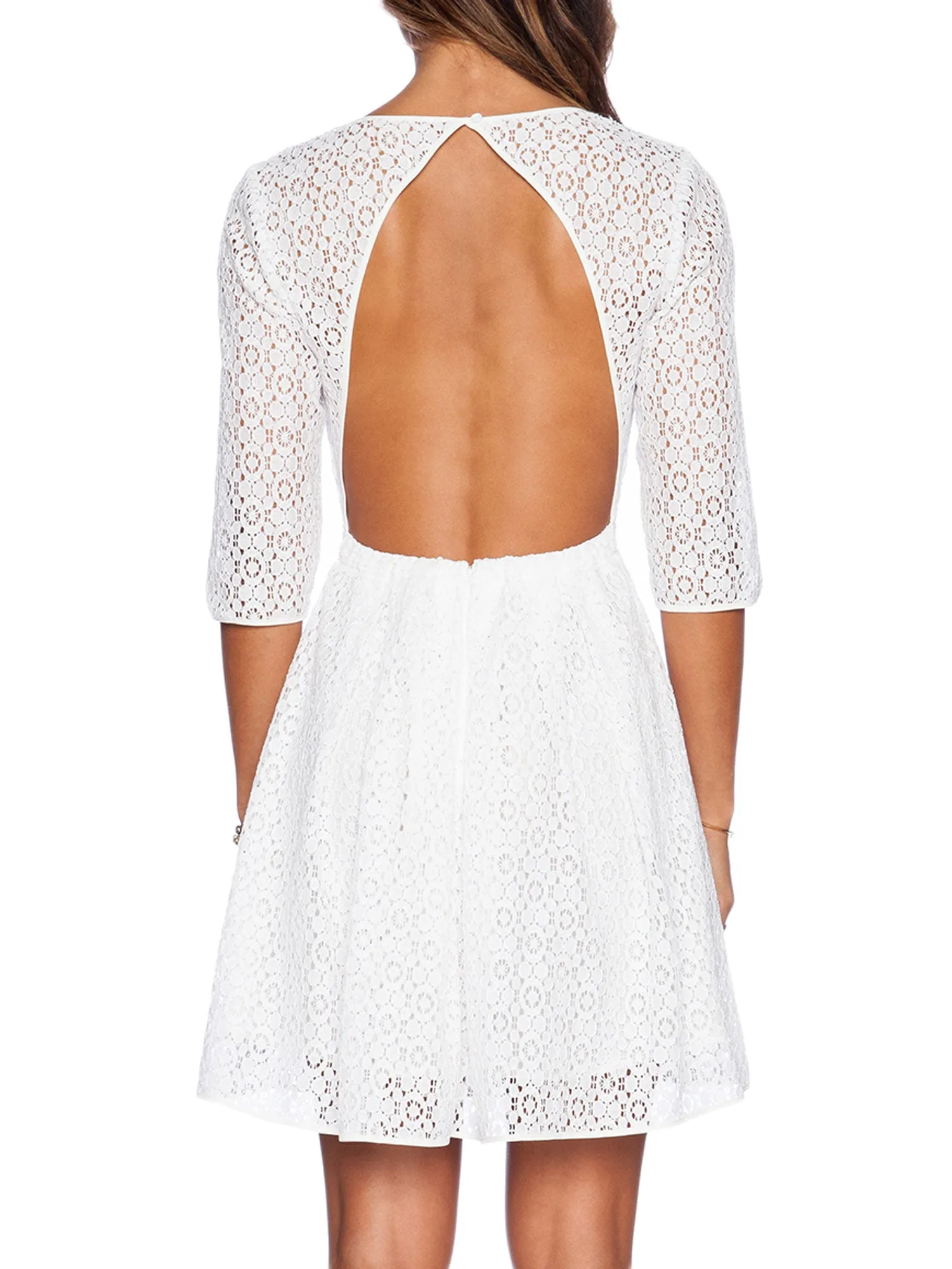 REBECCA MINKOFF Women's White Fit & Flare Lacey Dress $298 NWT