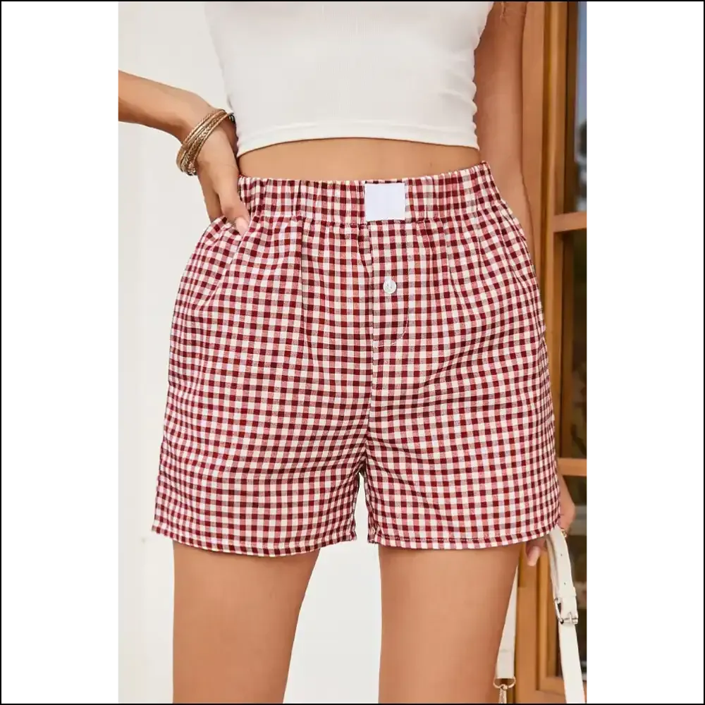 Red Vintage Plaid Shorts: Leg Day , Darling! Needful Things 😉