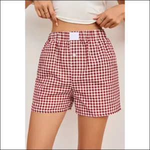 Red Vintage Plaid Shorts: Leg Day , Darling! Needful Things 😉