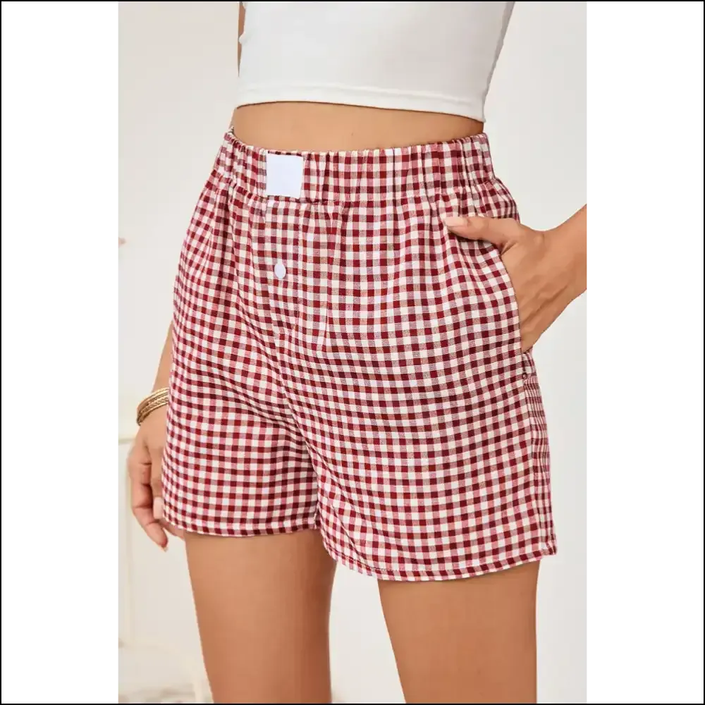 Red Vintage Plaid Shorts: Leg Day , Darling! Needful Things 😉
