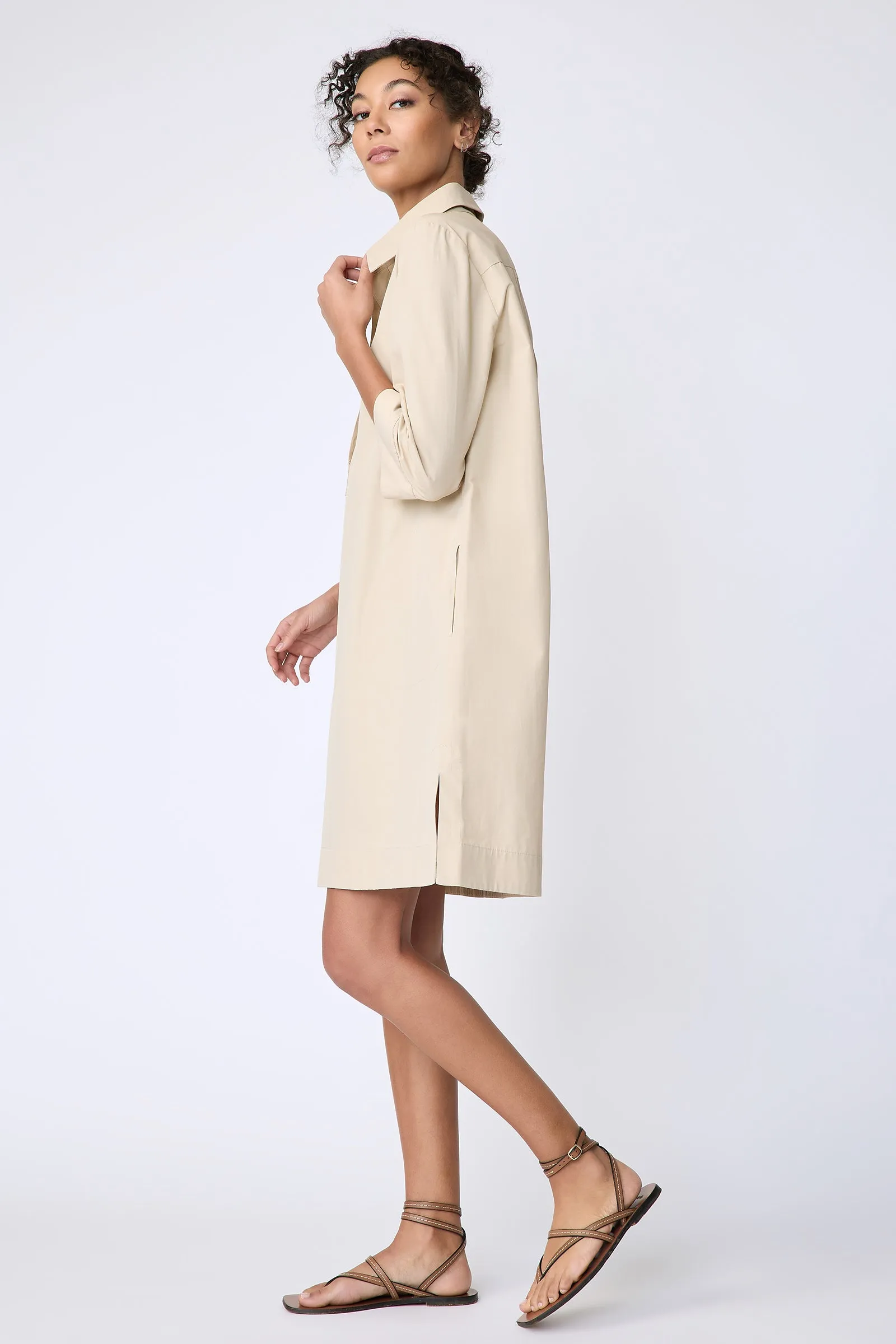Rene Placket Dress - Sand